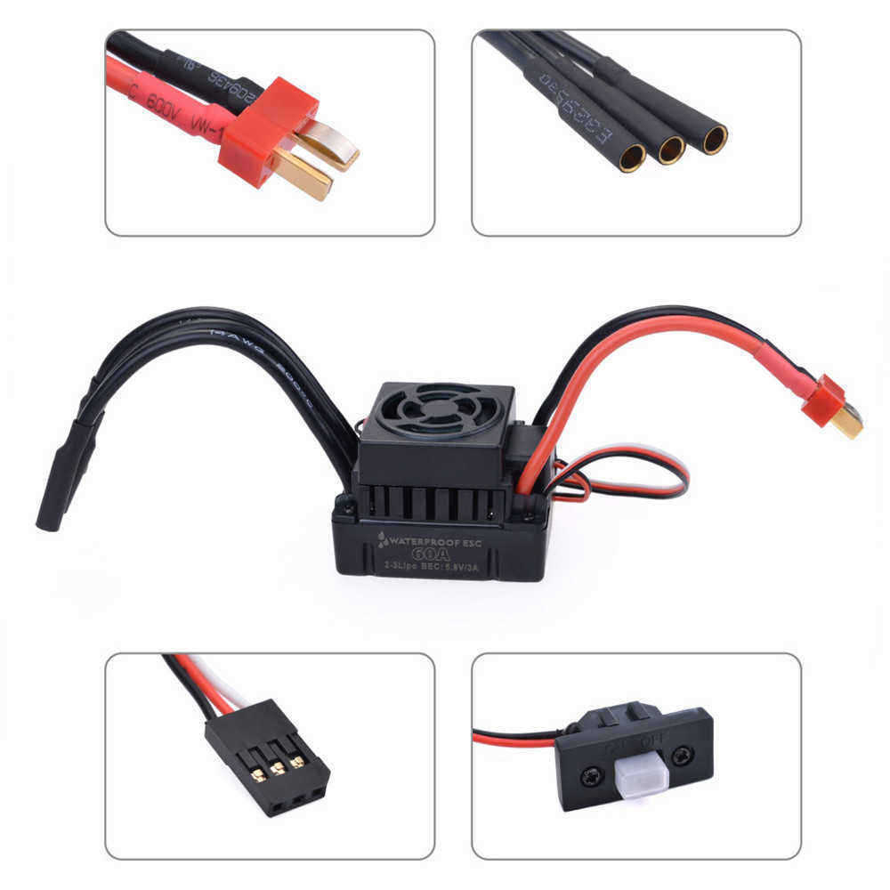 Surpass-Hobby-3660-Waterproof-4Pole3175mm-Unsensed-Brushless-RC-Car-Motor60A-ESC-For-1810-Vehicle-Mo-1549759