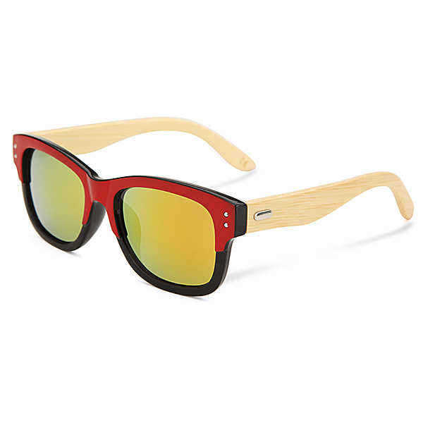 UV400-Unisex-Bamboo-Legs-Rivet-Sunglasses-Mirror-Color-Frame-Wooden-Eyewear-Glasses-991979