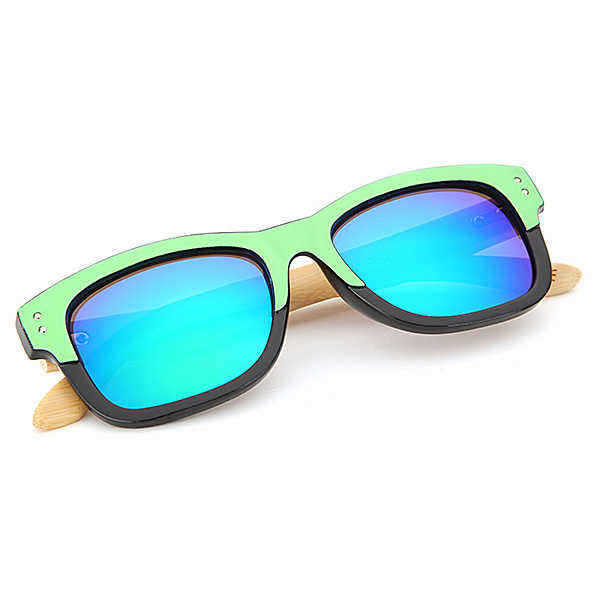 UV400-Unisex-Bamboo-Legs-Rivet-Sunglasses-Mirror-Color-Frame-Wooden-Eyewear-Glasses-991979