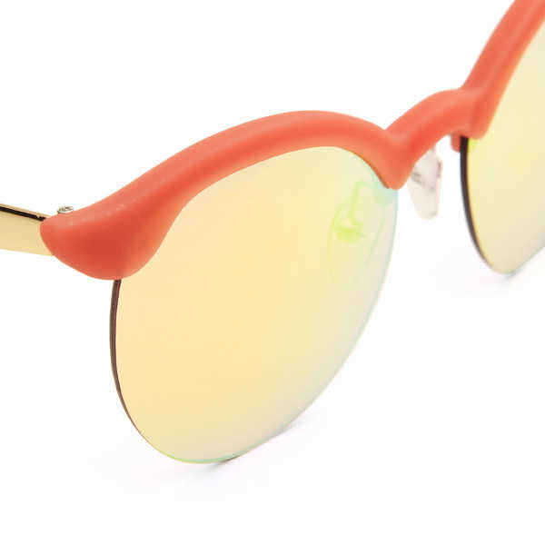 UV400-Women-Round-Sun-Glassess-Half-Frame-Alloy-Legs-Colorful-Glossy-Eyewear-Glasses-991963