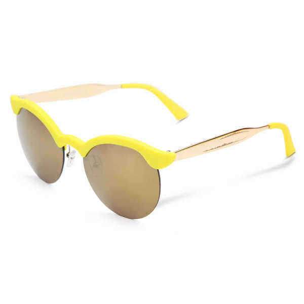 UV400-Women-Round-Sun-Glassess-Half-Frame-Alloy-Legs-Colorful-Glossy-Eyewear-Glasses-991963