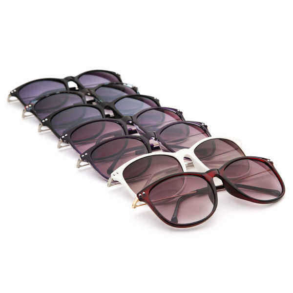 UV400-Women-Sunglasses-Slim-Leg-Metal-Full-Frame-Square-Rivet-Glasses-989493