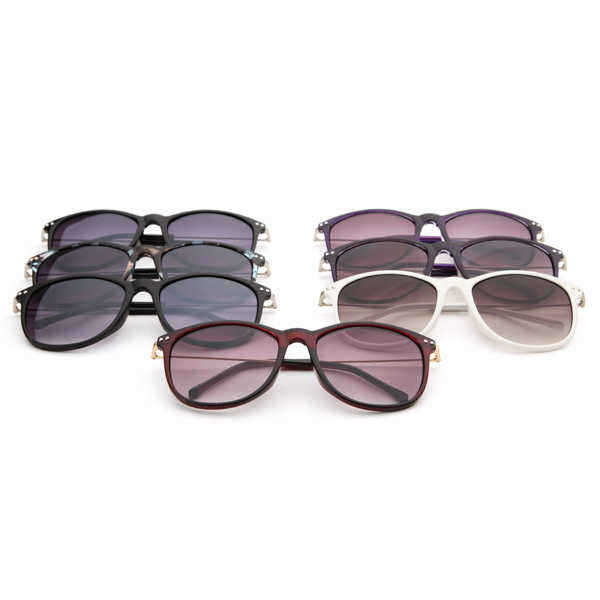 UV400-Women-Sunglasses-Slim-Leg-Metal-Full-Frame-Square-Rivet-Glasses-989493