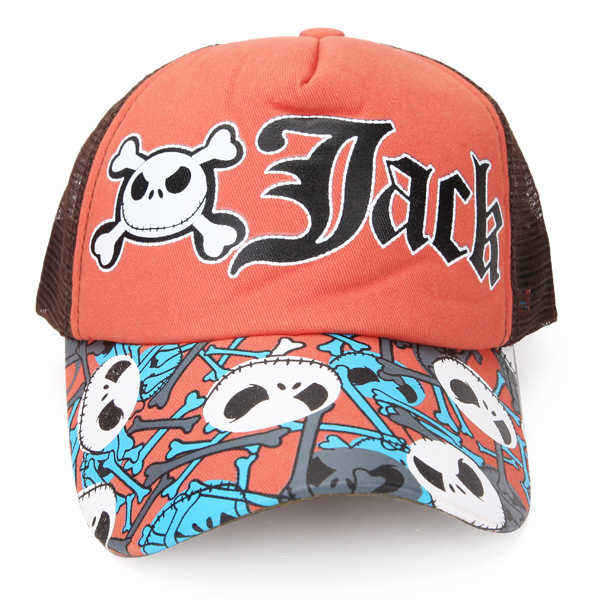 Unisex--Animation-Cartoon-Skull-Letter-Mesh-Outdoor-Breathable-Baseball-Cap-980967