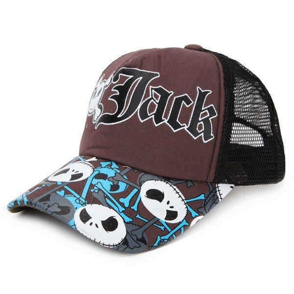 Unisex--Animation-Cartoon-Skull-Letter-Mesh-Outdoor-Breathable-Baseball-Cap-980967