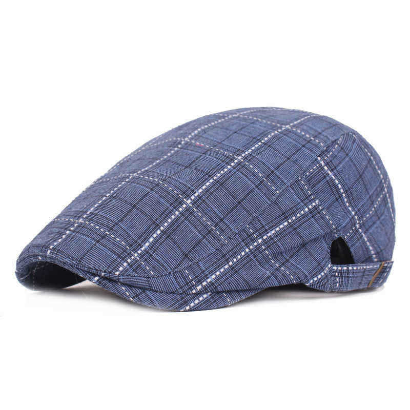 Unisex-Cotton-And-Linen-Beret-Caps-Forward-Caps-Outdoor-Travel-Hats-Plaid-Retro-Hat-1517966