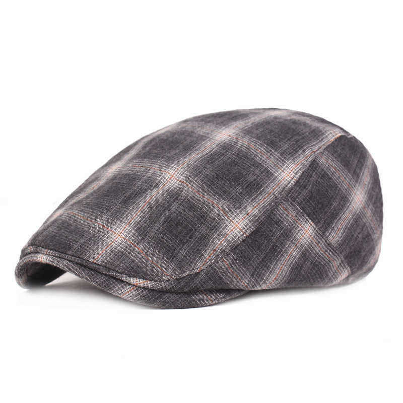 Unisex-Cotton-Beret-Caps-Forward-Caps-Outdoor-Travel-Hats-Plaid-Retro-Hat-1517965