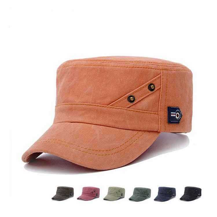 Unisex-Cotton-Blend-Pure-Color-Military-Army-Baseball-Cap-Flat-Buckle-Adjustable-Snapback-Hat-1068023