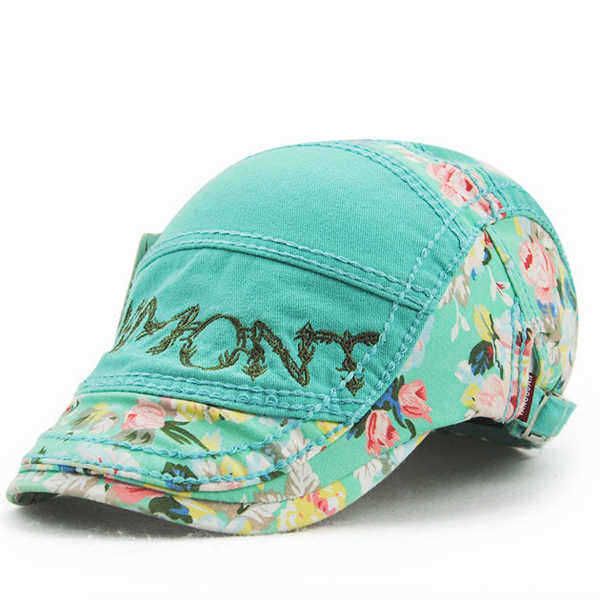 Unisex-Cotton-Flower-Printed-Washed-Beret-Hat-Buckle-Adjustable-Paper-Boy-Cabbie-Golf-Gentleman-Cap-1103621