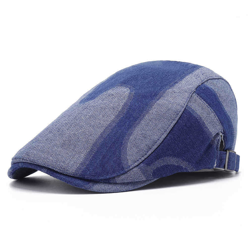 Unisex-Denim-Short-Brim-Distressed-Blue-Sunshade-Peaked-Cap-Beret-Hat-1336531