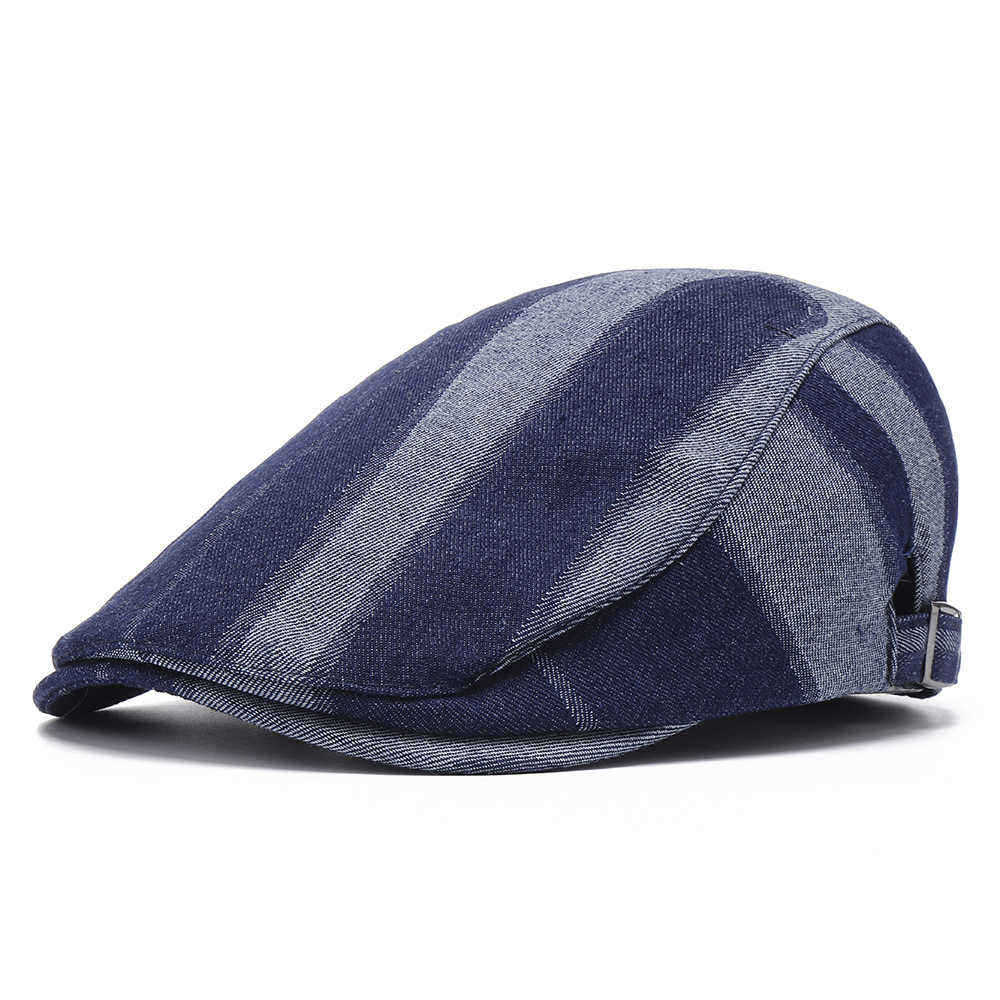 Unisex-Denim-Short-Brim-Distressed-Blue-Sunshade-Peaked-Cap-Beret-Hat-1336531