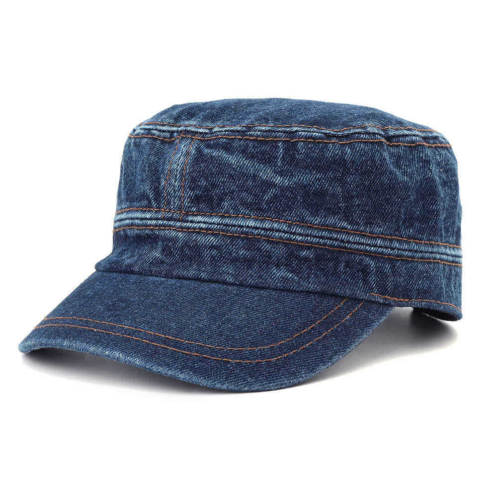 Unisex-Denim-Vintage-Flat-Hats-Outdoor-Sport-Army-Hat-Adjustable-Baseball-Caps-1512670