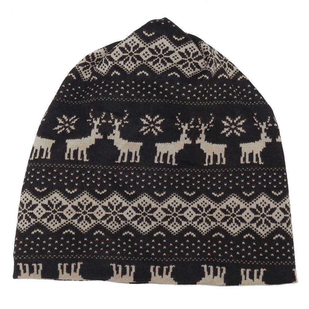 Unisex-Elk-Flower-Print-Multipurpose-Skullcap-Beanie-Hat-Neck-Warmer-1362868