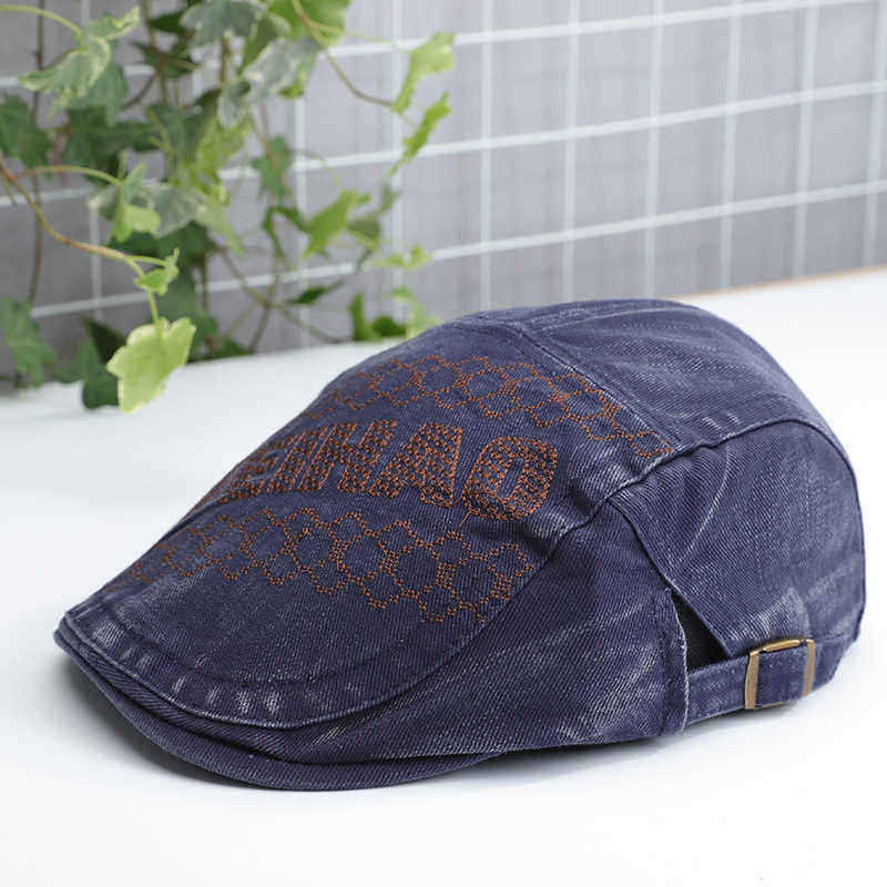 Unisex-Embroidered-Letters-Peaked-Cap-Duckbill-Hat-1402081