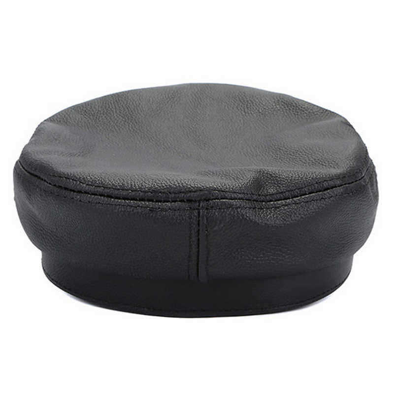 Unisex-Genuine-Leather-Breathable-Flat-Hats-Adjustable-Cap-1341778