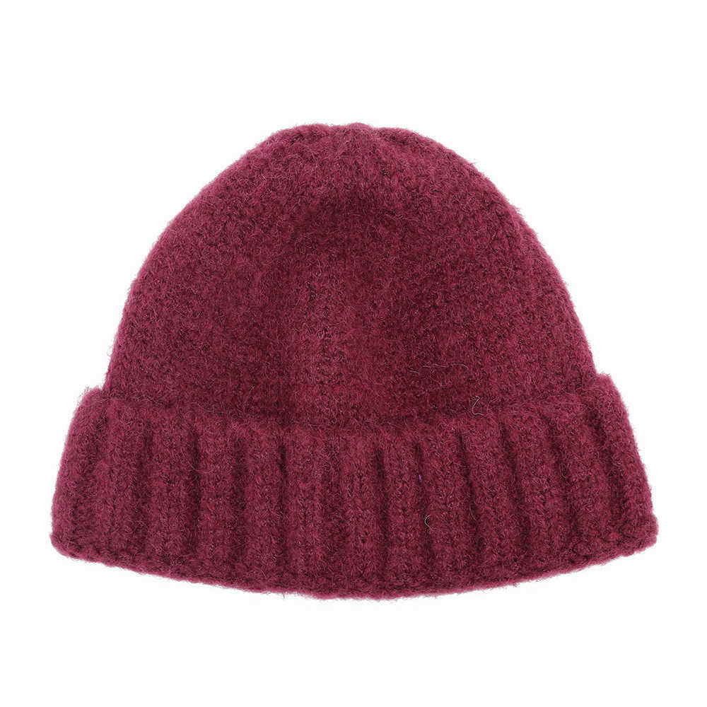 Unisex-Hand-Crochet-Thick-Warm-Knit-Plain-Brimless-Hats-Outdoor-Casual-Skullcap-1369848