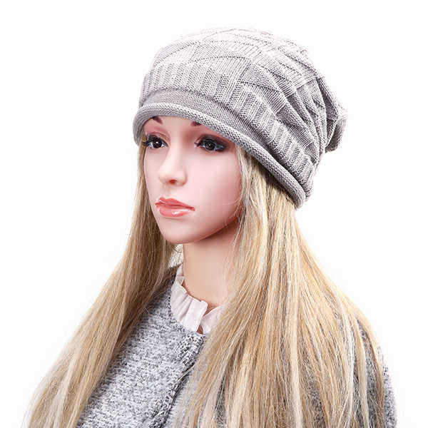 Unisex-Knitted-Crochet-Ski-Baggy-Beanie-Hats-Gorro-Triangular-Diamond-Shaped-Grid-Caps-1115196