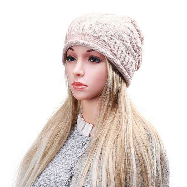 Unisex-Knitted-Crochet-Ski-Baggy-Beanie-Hats-Gorro-Triangular-Diamond-Shaped-Grid-Caps-1115196