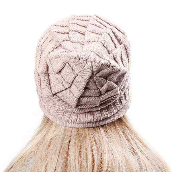 Unisex-Knitted-Crochet-Ski-Baggy-Beanie-Hats-Gorro-Triangular-Diamond-Shaped-Grid-Caps-1115196