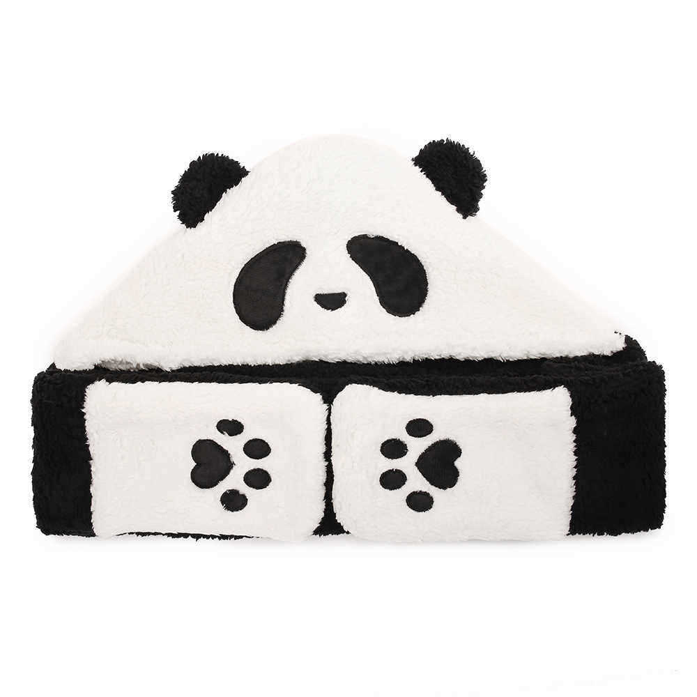 Unisex-Lamb-Plush-1-piece-Cute-Panda-Gloves-Pockets-Scarf-Hat-Warm-Thick-Multipurpose-Fashion-Hat-1384137