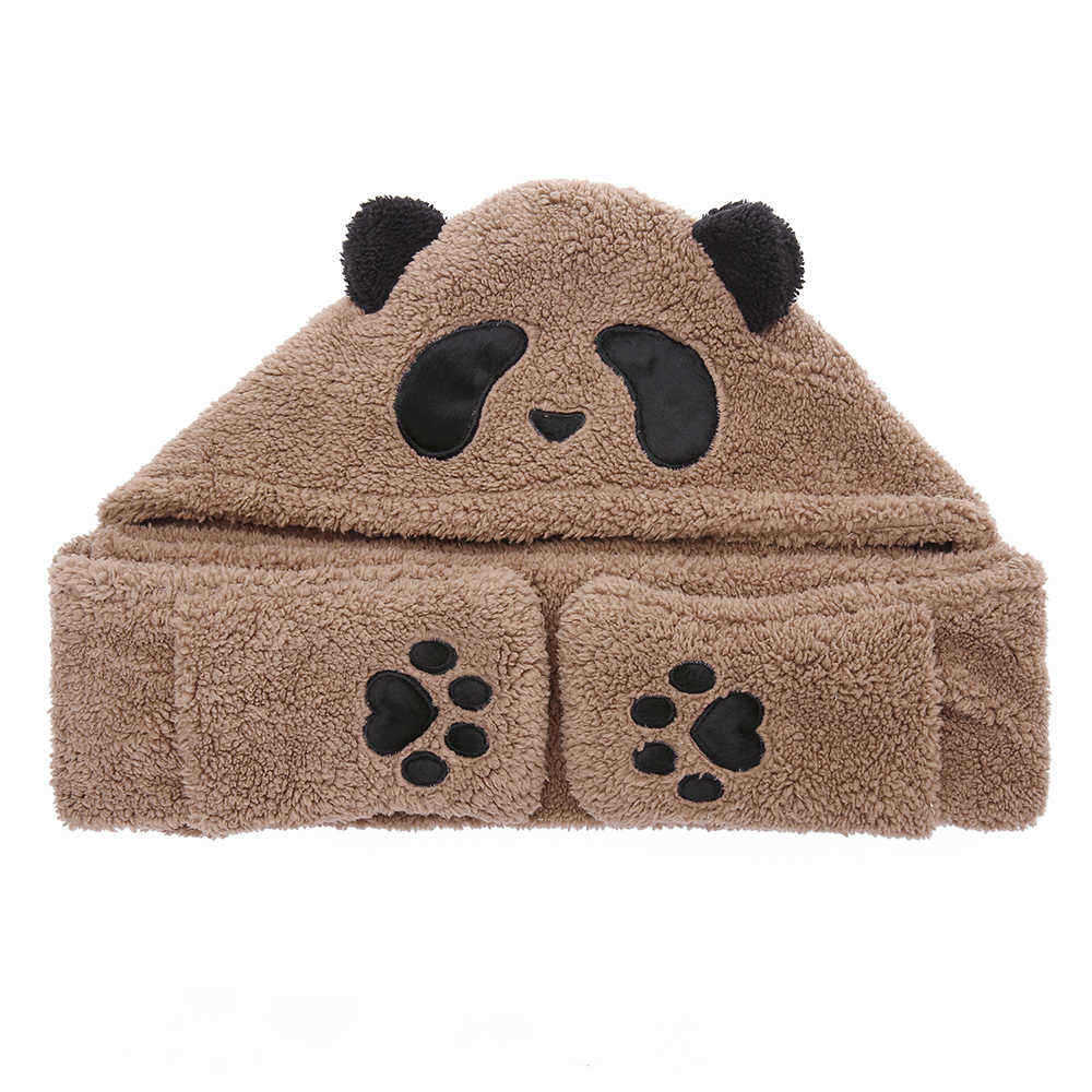 Unisex-Lamb-Plush-1-piece-Cute-Panda-Gloves-Pockets-Scarf-Hat-Warm-Thick-Multipurpose-Fashion-Hat-1384137