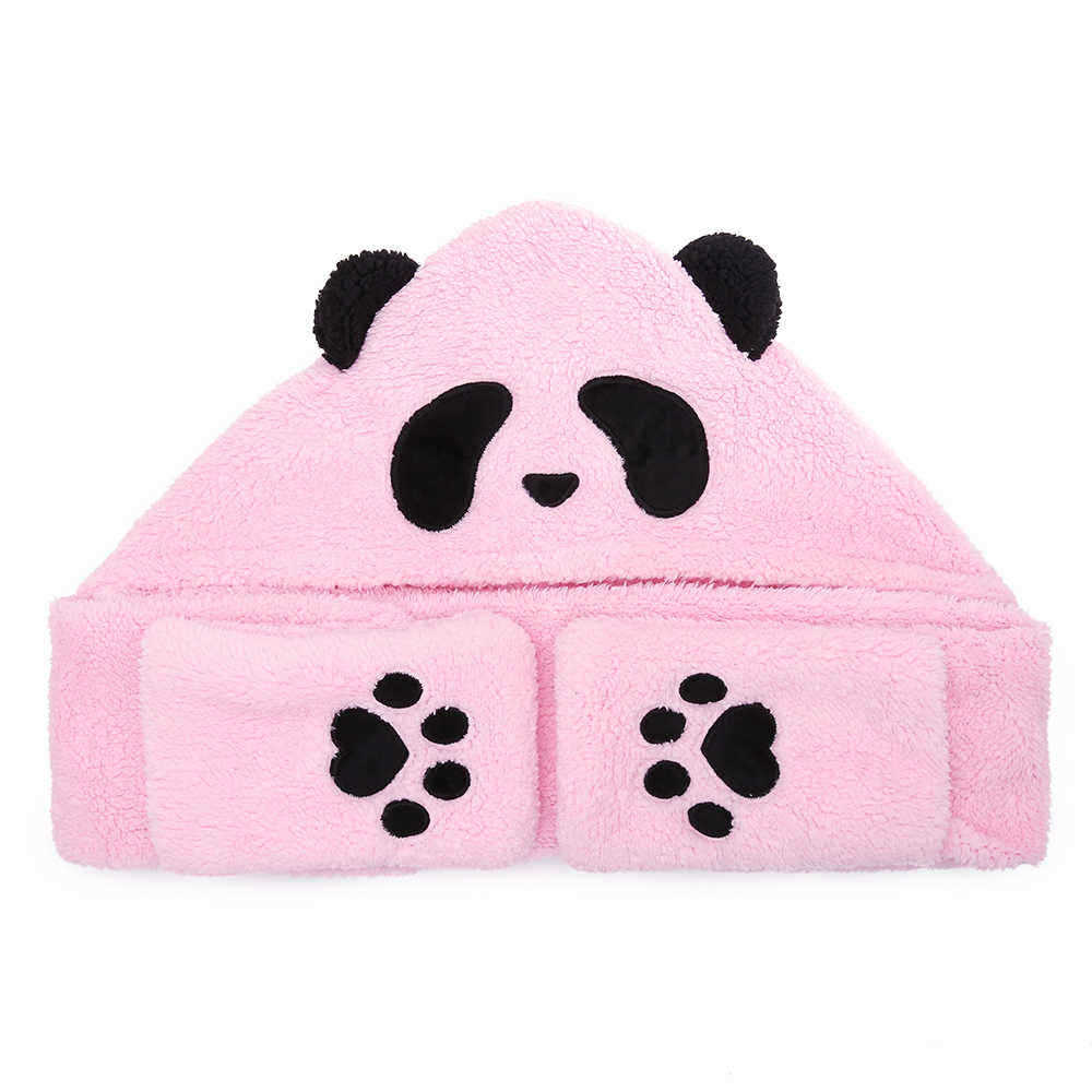 Unisex-Lamb-Plush-1-piece-Cute-Panda-Gloves-Pockets-Scarf-Hat-Warm-Thick-Multipurpose-Fashion-Hat-1384137