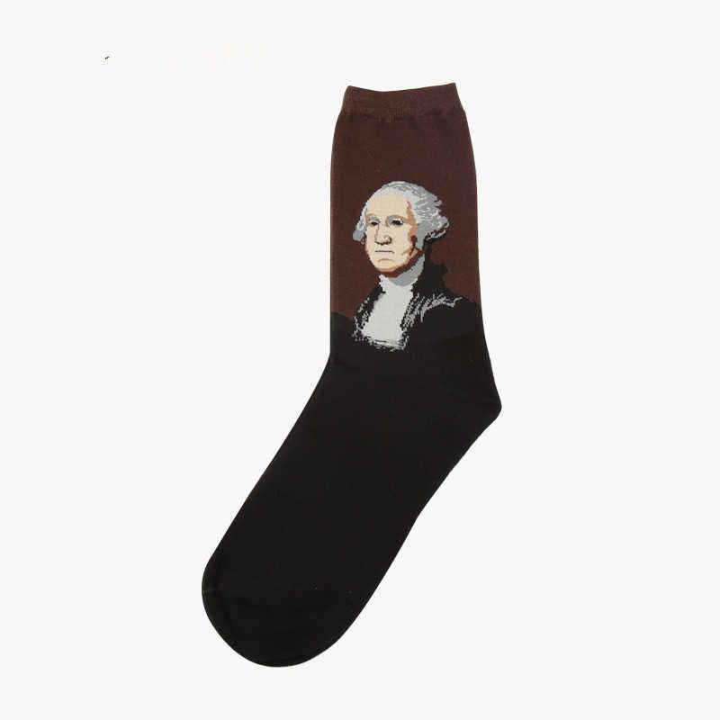 Unisex-Mona-Lisa-Oil-Painting-Cotton-Tube-Socks-1502177