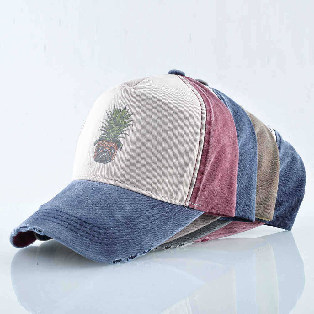 Unisex-Pineapple-Baseball-Cap-Washed-Cap-Studded-Hip-Hop-Cap-1495515