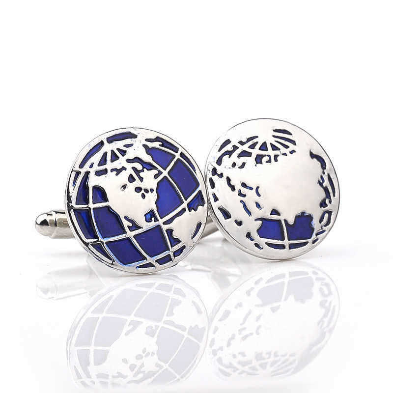 Unisex-Smart-Blue-Round-Globe-Map-Cufflinks-1382225