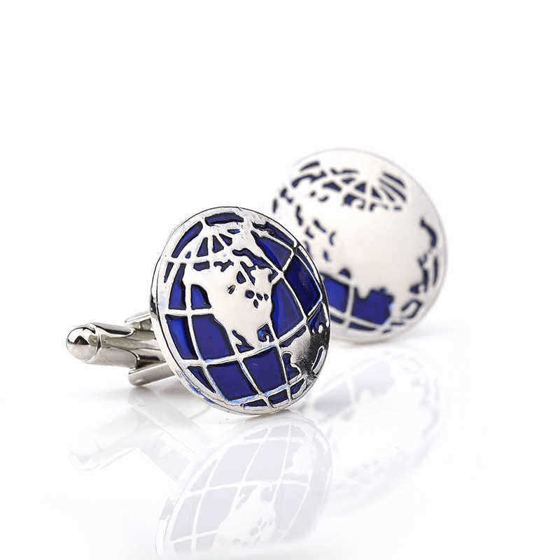 Unisex-Smart-Blue-Round-Globe-Map-Cufflinks-1382225