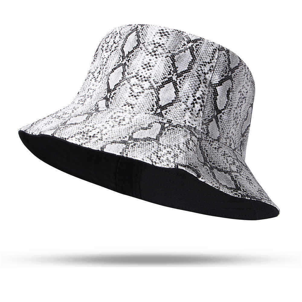 Unisex-Snake-Pattern-Bucket-Hat-Double-sided-Bucket-Hat-Wearable-Sun-Shade-Fisherman-Hat-1501699