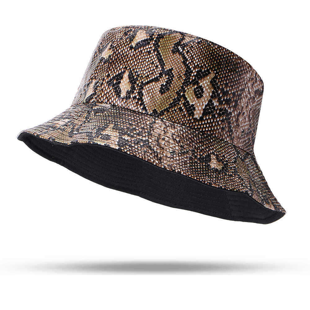 Unisex-Snake-Pattern-Bucket-Hat-Double-sided-Bucket-Hat-Wearable-Sun-Shade-Fisherman-Hat-1501699