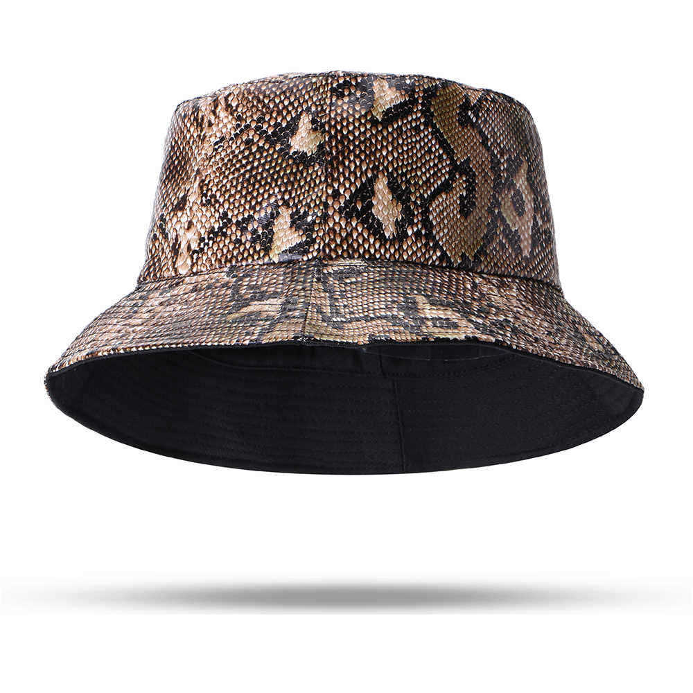 Unisex-Snake-Pattern-Bucket-Hat-Double-sided-Bucket-Hat-Wearable-Sun-Shade-Fisherman-Hat-1501699