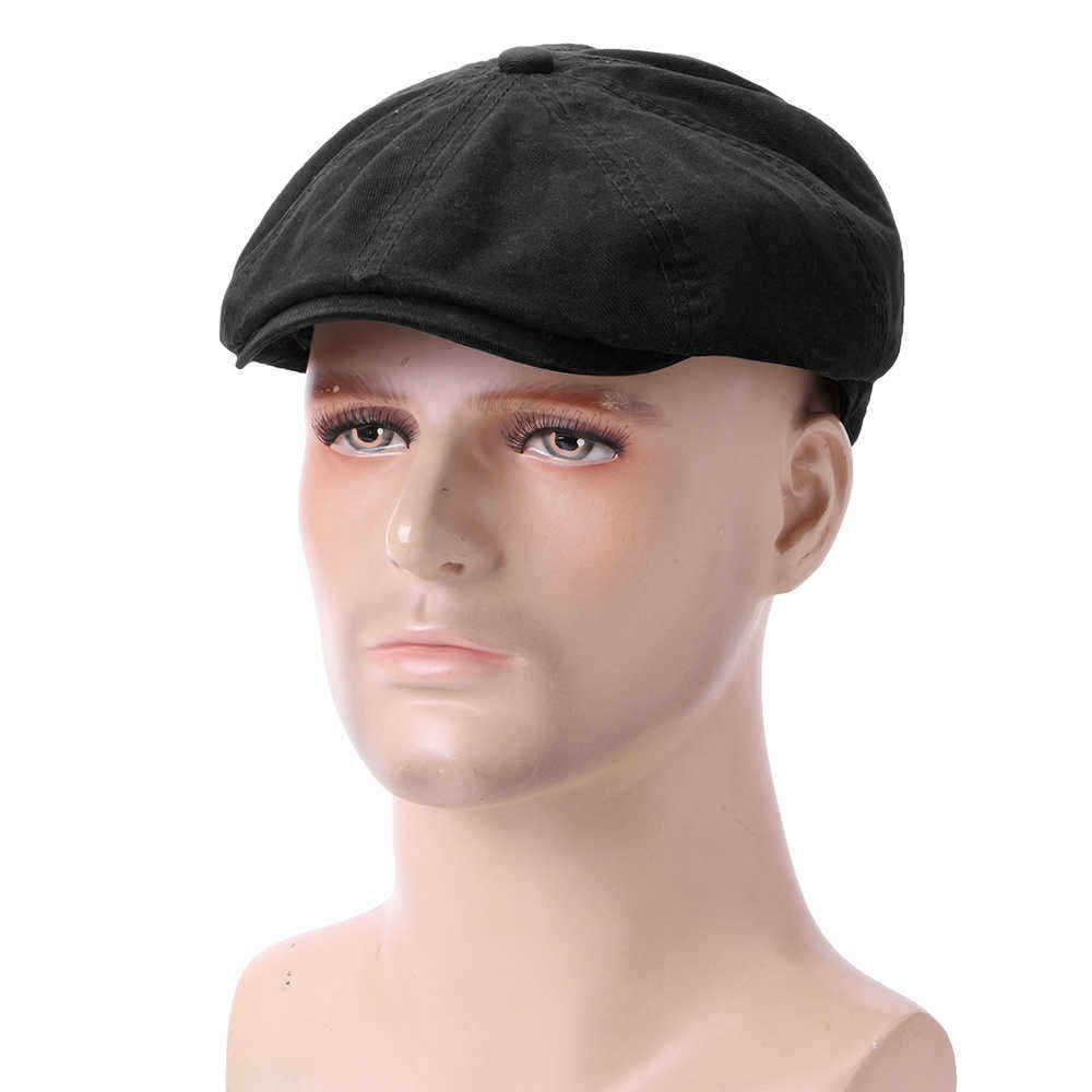 Unisex-Solid-Color-Simple-Cotton-Beret-Caps-Outdoor-Casual-Sunshade-Adjustable-Painter-Hat-1442445