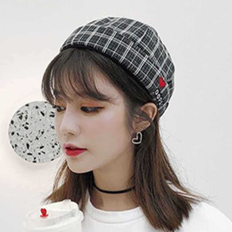 Unisex-Street-Retro-Dome-Rolled-Cuff-Plaid-Stripes-Letter-Embroidery-Skull-Cap-Sailor-Beanie-Hat-1357118