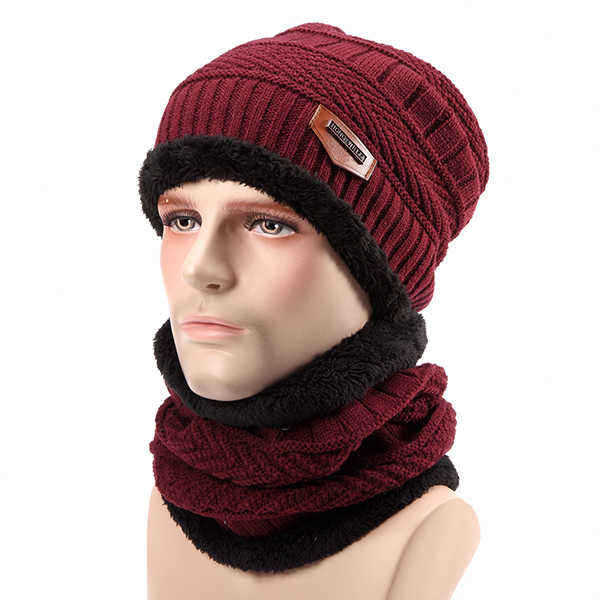 Unisex-Thick-Knitting-Skull-Ski-Cap-Soft-Lined-Slouchy-Beanies-Hat-Scarf-Set-1123677