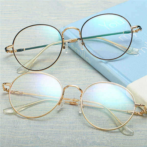 Unisex-Ultralight-Radiation-Protection-Eyeglasseess-Round-Oval-Metal-Rim-Vintage-Lens-Glasses-1132684