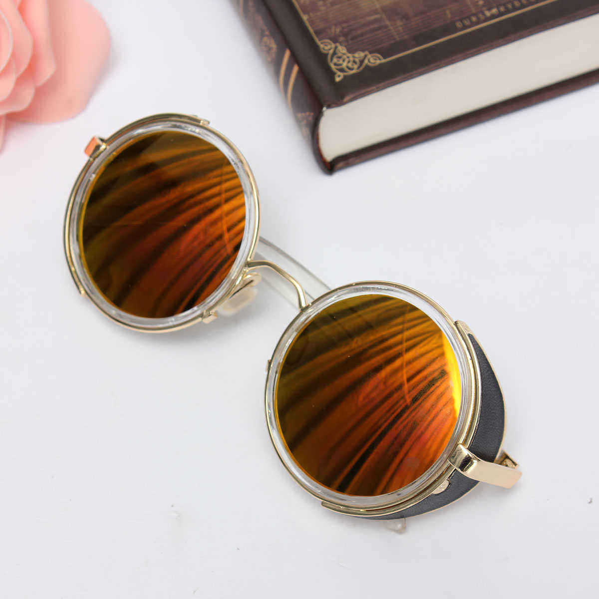 Unisex-Vintage-UV400-Sunglasses-Steampunk-Round-Mirror-Lens-Glasses-969524