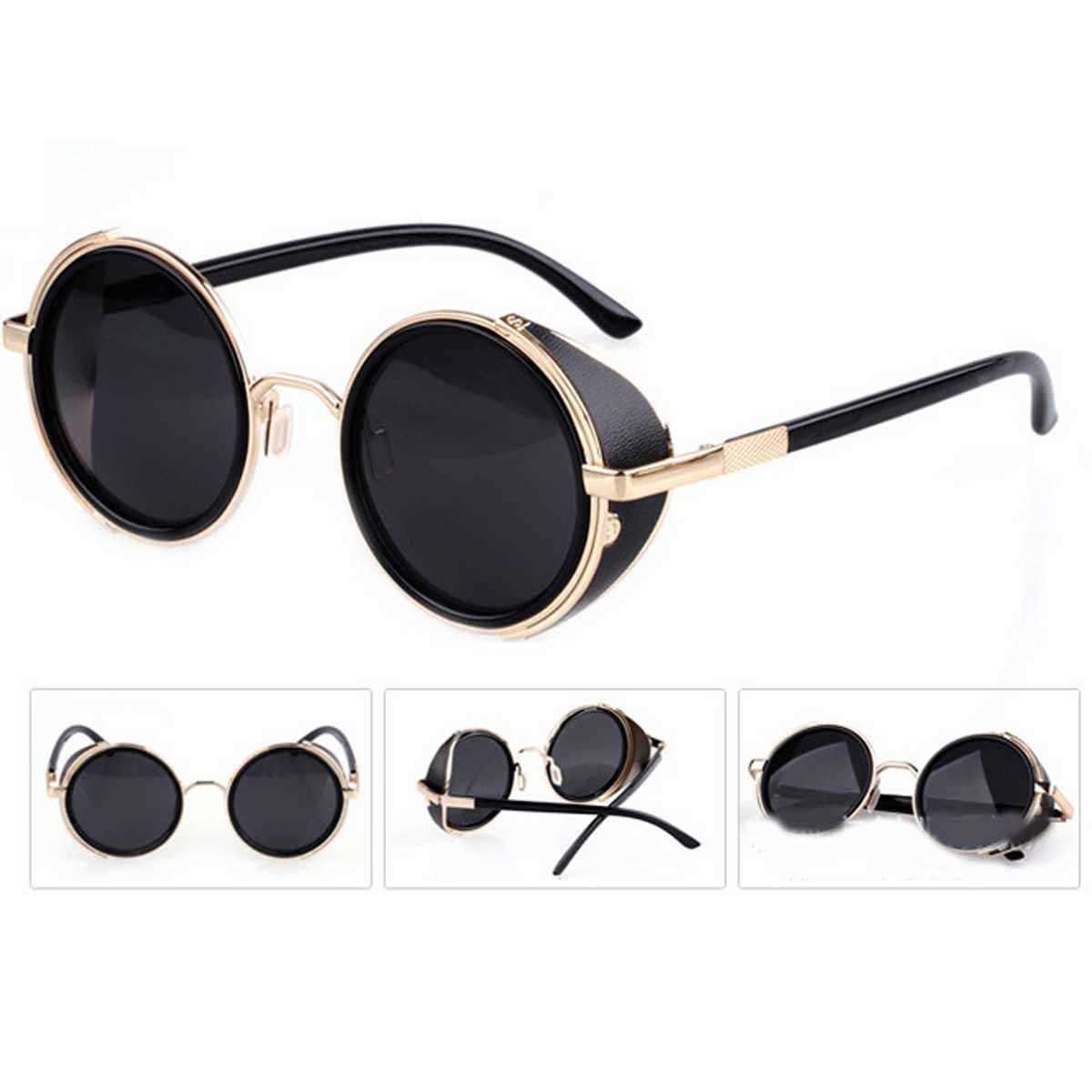 Unisex-Vintage-UV400-Sunglasses-Steampunk-Round-Mirror-Lens-Glasses-969524