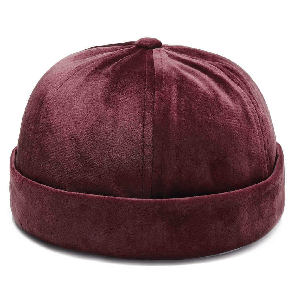 Unisex-Warm-Velvet-Brimless-Hats-Street-Vintage-Chic-Sailor-Cap-1348943