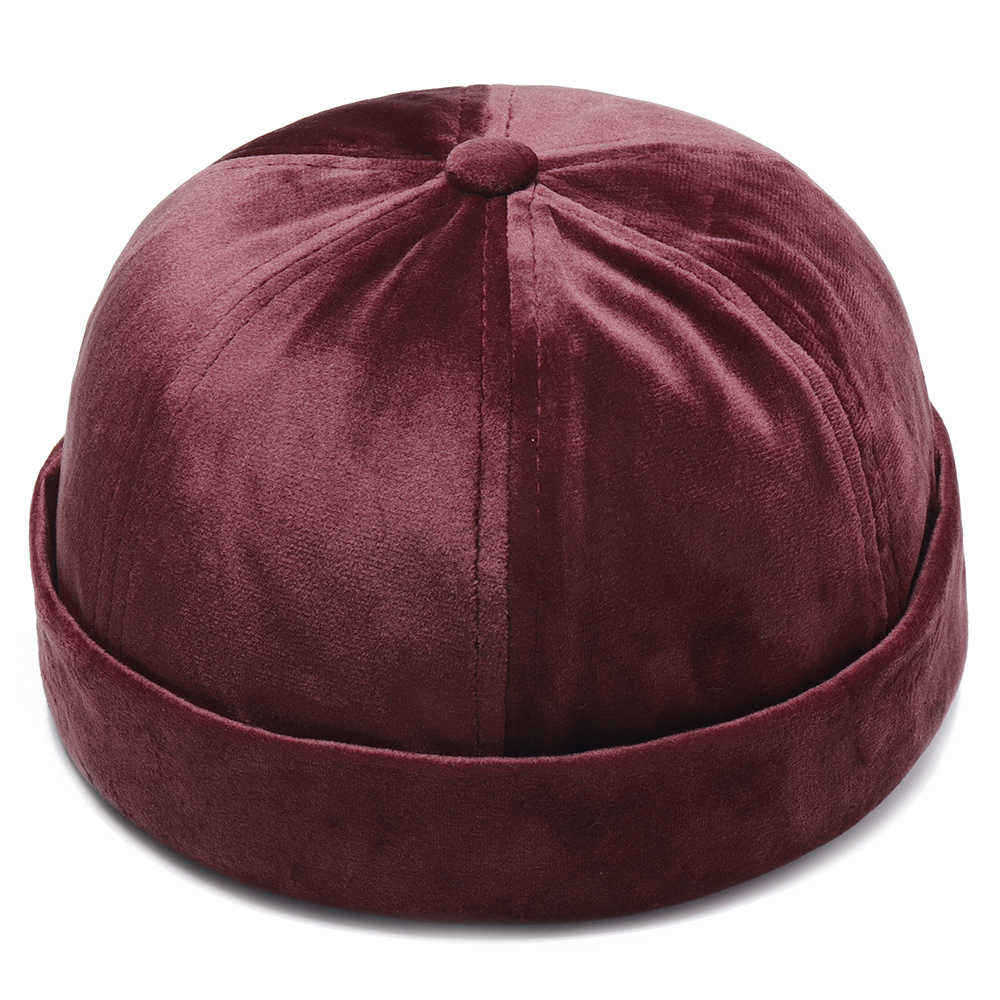 Unisex-Warm-Velvet-Brimless-Hats-Street-Vintage-Chic-Sailor-Cap-1348943