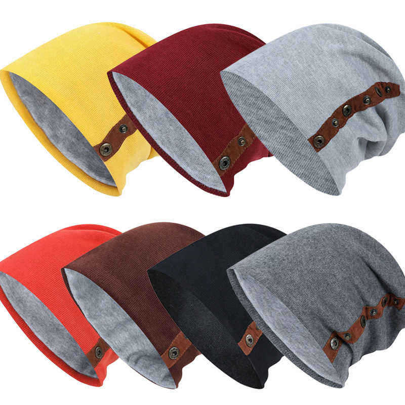 Unisex-Winter-Buckled-Pleated-Pile-Cap-Outdoor-Sports-Cotton-Riding-Beanie-1363000