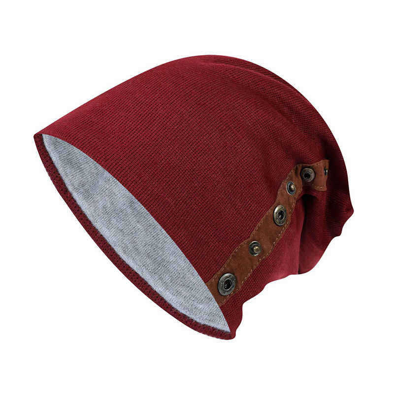 Unisex-Winter-Buckled-Pleated-Pile-Cap-Outdoor-Sports-Cotton-Riding-Beanie-1363000