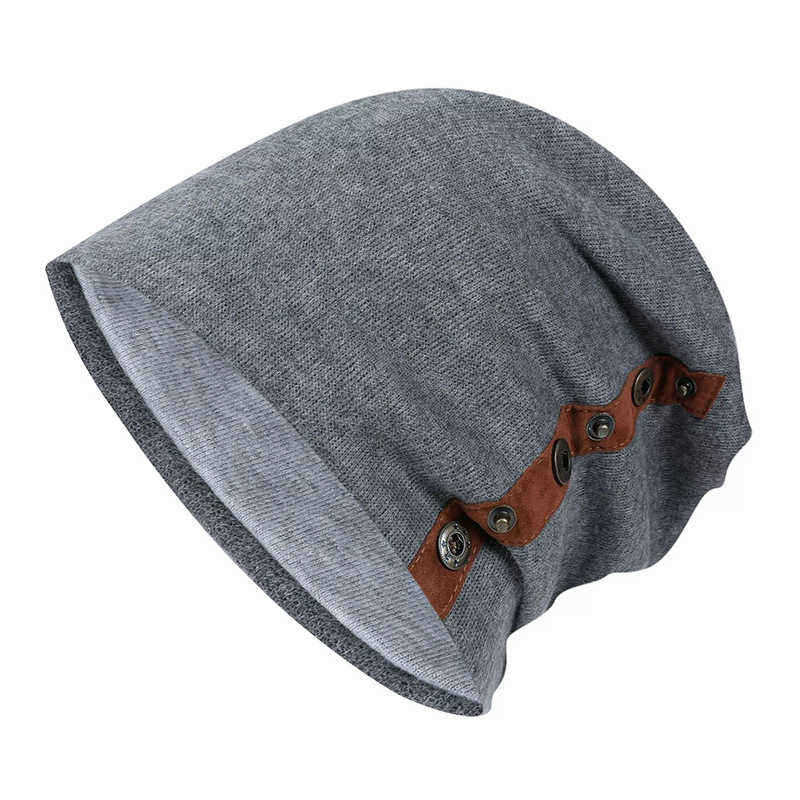 Unisex-Winter-Buckled-Pleated-Pile-Cap-Outdoor-Sports-Cotton-Riding-Beanie-1363000