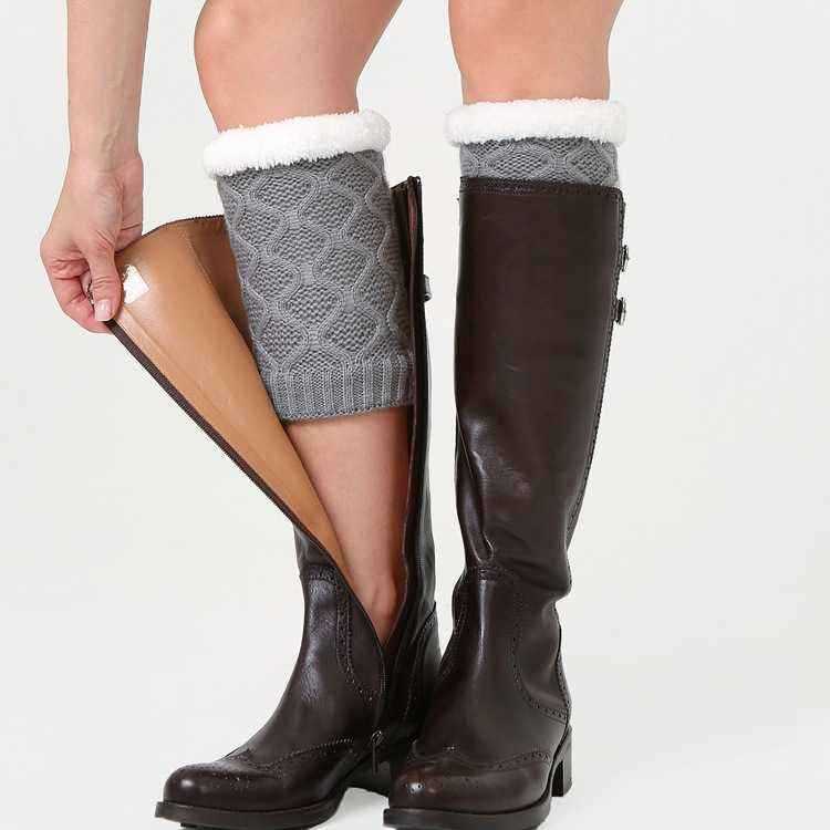 Unisex-Winter-Leg-Warmer-Thicken-Fleece-Liner-Knit-Knee-Pads-Warm-Diamond-Tube-Socks-Boots-Deco-1377864