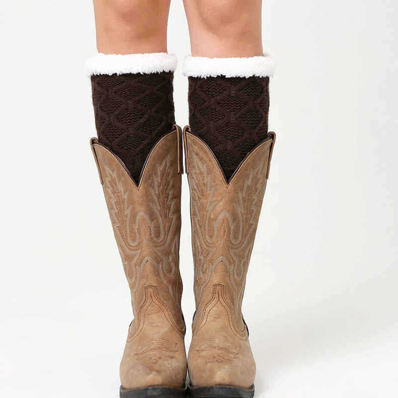 Unisex-Winter-Leg-Warmer-Thicken-Fleece-Liner-Knit-Knee-Pads-Warm-Diamond-Tube-Socks-Boots-Deco-1377864