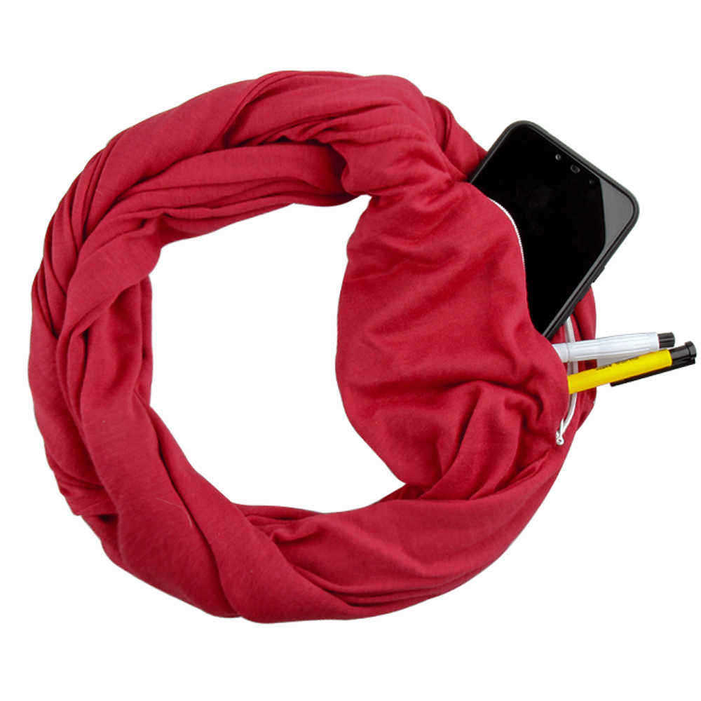 Unisex-Winter-Multipurpose-Vintage-Scarf-With-Zipper-Pocket-Portable-Cotton-Soft-Infinity-Scarf-1379817