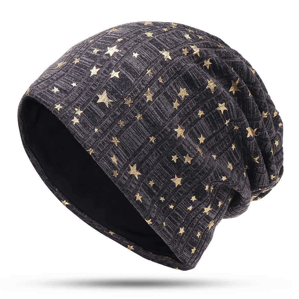 Unisex-Winter-Outdoor-Fashion-Pentagram-Print-Warm-Slouchy-Knit-Beanie-Brimless-Hats-1341919