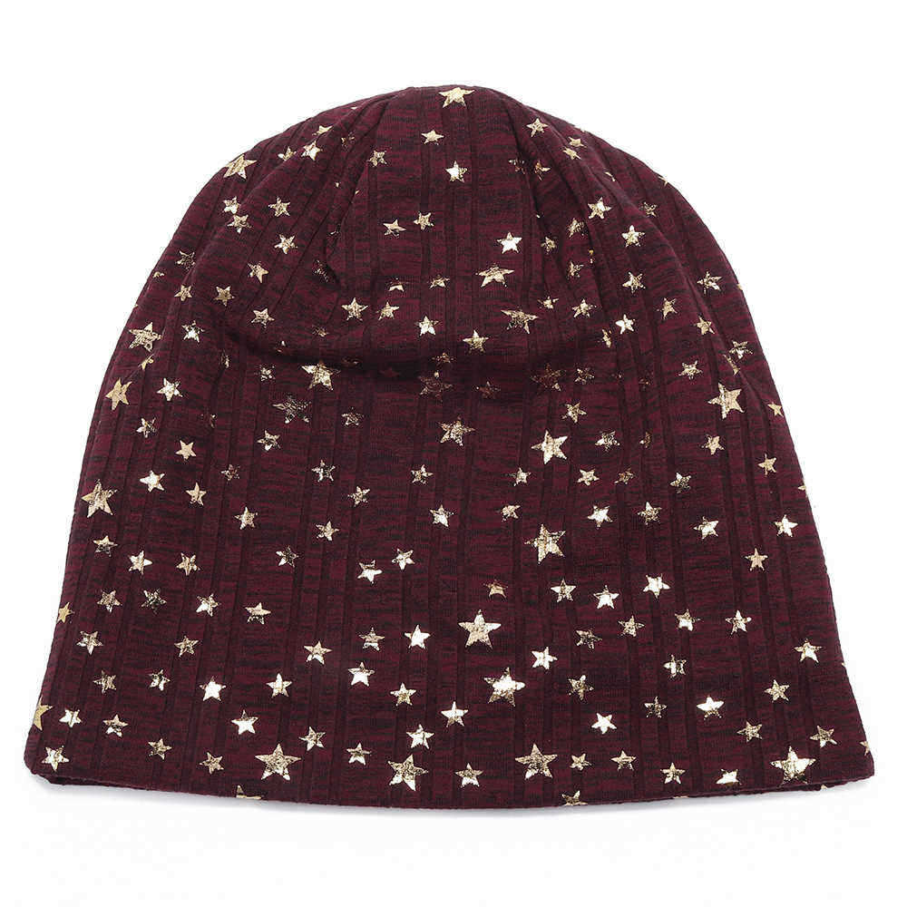 Unisex-Winter-Outdoor-Fashion-Pentagram-Print-Warm-Slouchy-Knit-Beanie-Brimless-Hats-1341919