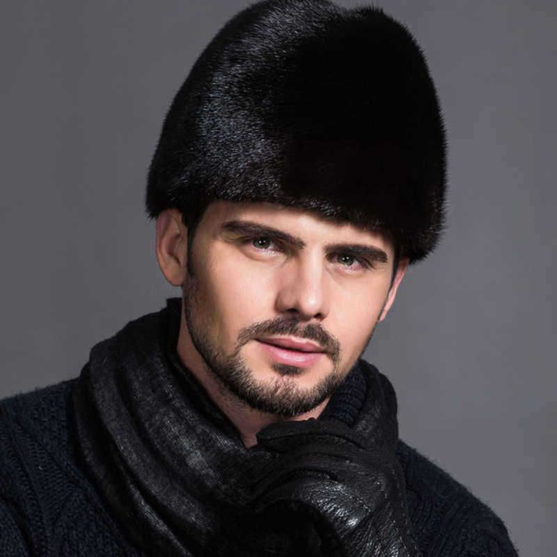 Unisex-Winter-Warm-Mink-Fur-Hat-Imitation-Fur-Russian-Style-Brimless-Windproof-Flat-Hat-1378924